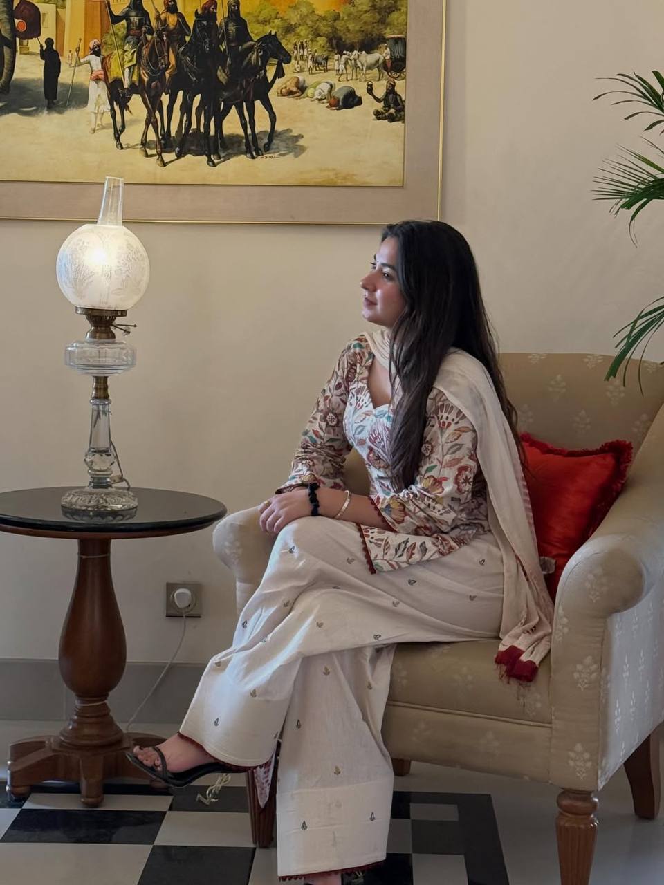 The Sovereign Cream Floral-Print Festive Couture